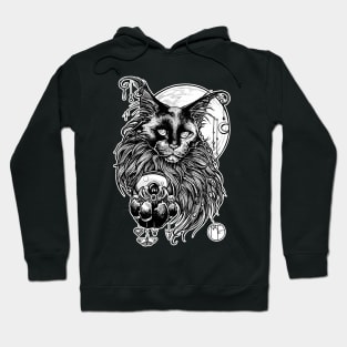 Magic Cat - White Outlined Version Hoodie